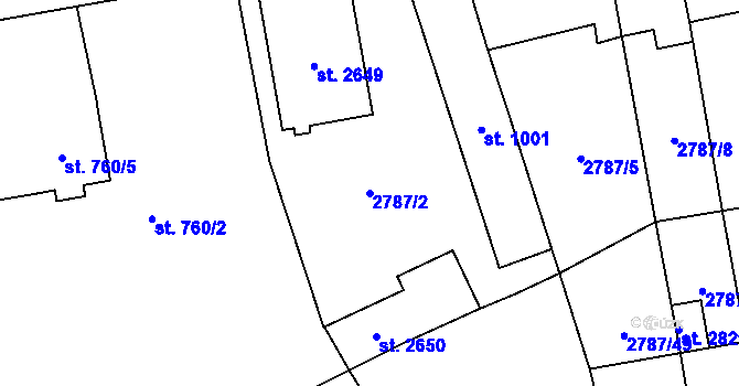Parcela st. 2787/2 v KÚ Lipník nad Bečvou, Katastrální mapa