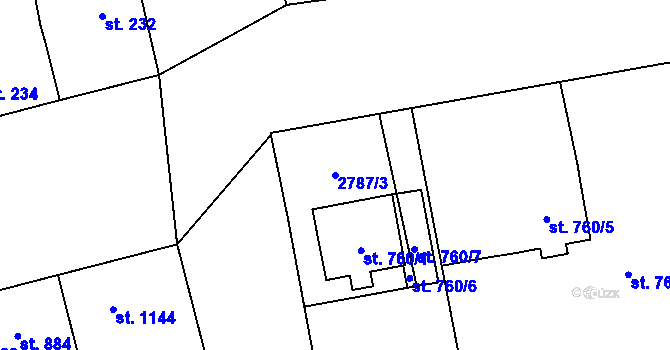 Parcela st. 2787/3 v KÚ Lipník nad Bečvou, Katastrální mapa