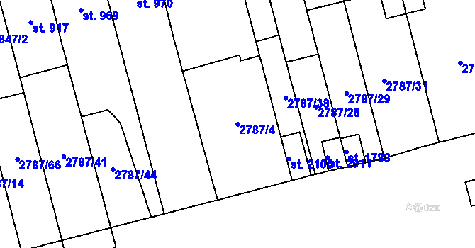 Parcela st. 2787/4 v KÚ Lipník nad Bečvou, Katastrální mapa