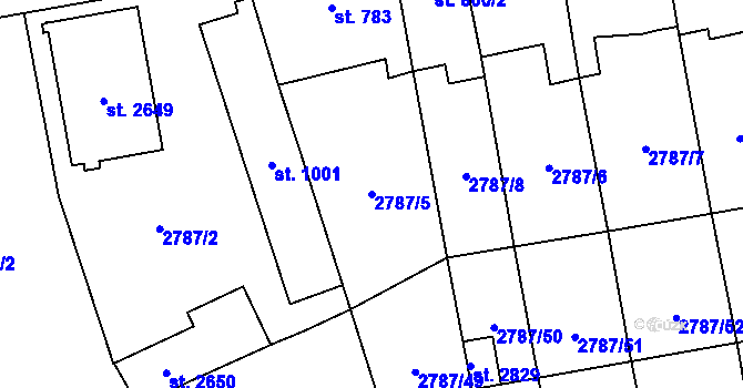 Parcela st. 2787/5 v KÚ Lipník nad Bečvou, Katastrální mapa