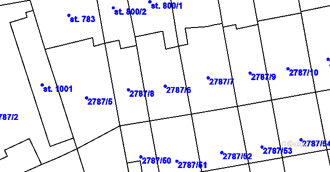 Parcela st. 2787/6 v KÚ Lipník nad Bečvou, Katastrální mapa