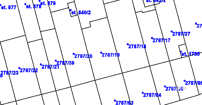 Parcela st. 2787/19 v KÚ Lipník nad Bečvou, Katastrální mapa