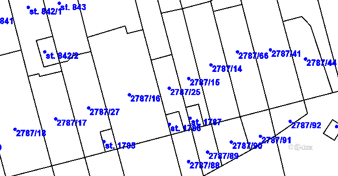 Parcela st. 2787/25 v KÚ Lipník nad Bečvou, Katastrální mapa