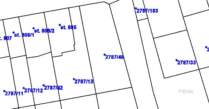 Parcela st. 2787/48 v KÚ Lipník nad Bečvou, Katastrální mapa