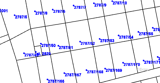 Parcela st. 2787/52 v KÚ Lipník nad Bečvou, Katastrální mapa