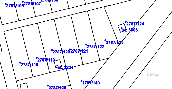 Parcela st. 2787/122 v KÚ Lipník nad Bečvou, Katastrální mapa