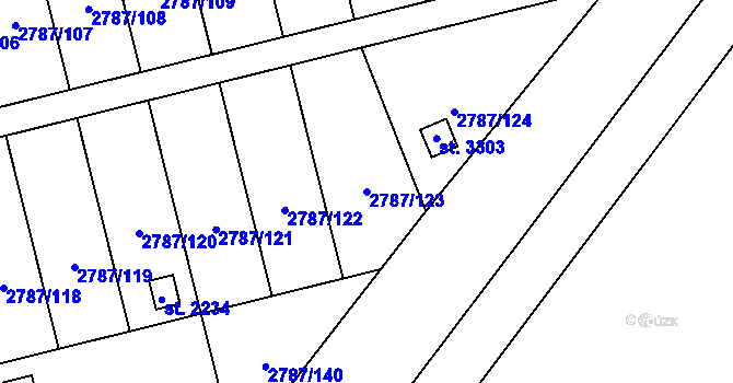 Parcela st. 2787/123 v KÚ Lipník nad Bečvou, Katastrální mapa