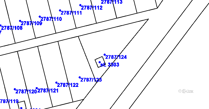 Parcela st. 2787/124 v KÚ Lipník nad Bečvou, Katastrální mapa