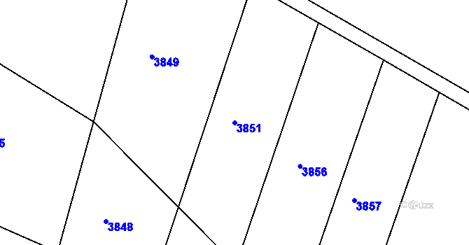 Parcela st. 3851 v KÚ Lipník nad Bečvou, Katastrální mapa