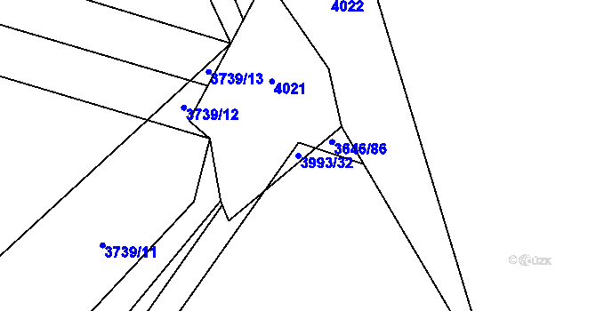 Parcela st. 3993/32 v KÚ Lipník nad Bečvou, Katastrální mapa