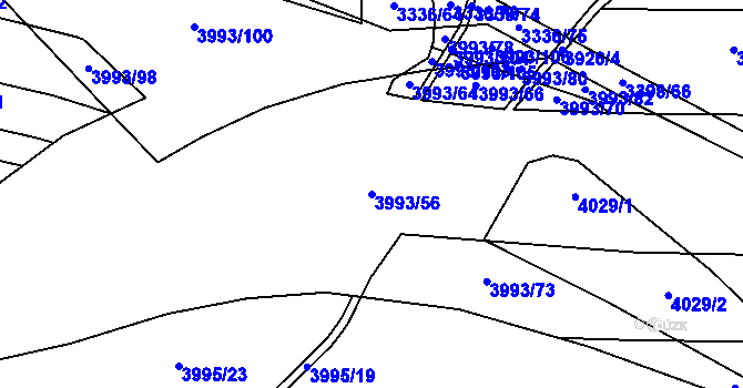 Parcela st. 3993/56 v KÚ Lipník nad Bečvou, Katastrální mapa