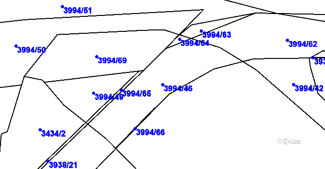 Parcela st. 3994/46 v KÚ Lipník nad Bečvou, Katastrální mapa