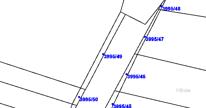 Parcela st. 3995/49 v KÚ Lipník nad Bečvou, Katastrální mapa
