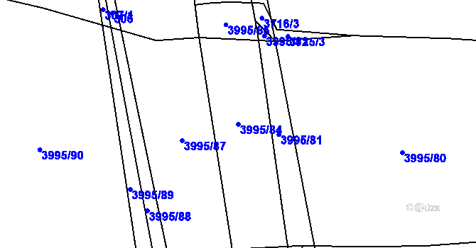 Parcela st. 3995/84 v KÚ Lipník nad Bečvou, Katastrální mapa