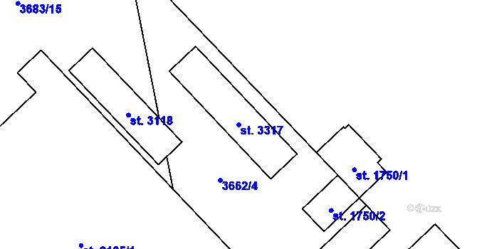 Parcela st. 3317 v KÚ Lipník nad Bečvou, Katastrální mapa