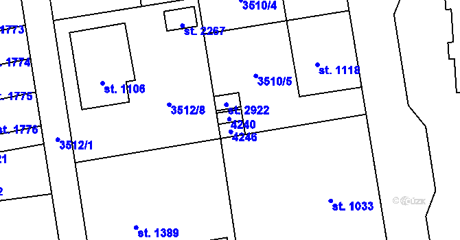 Parcela st. 2923 v KÚ Lipník nad Bečvou, Katastrální mapa