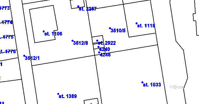 Parcela st. 2924 v KÚ Lipník nad Bečvou, Katastrální mapa