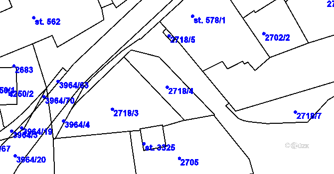 Parcela st. 2718/4 v KÚ Lipník nad Bečvou, Katastrální mapa