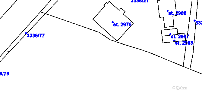 Parcela st. 3336/4 v KÚ Lipník nad Bečvou, Katastrální mapa