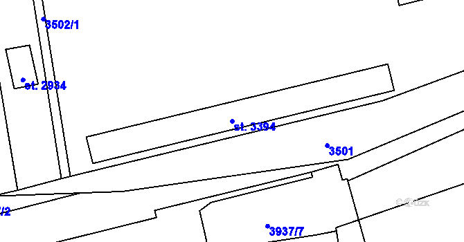 Parcela st. 3394 v KÚ Lipník nad Bečvou, Katastrální mapa
