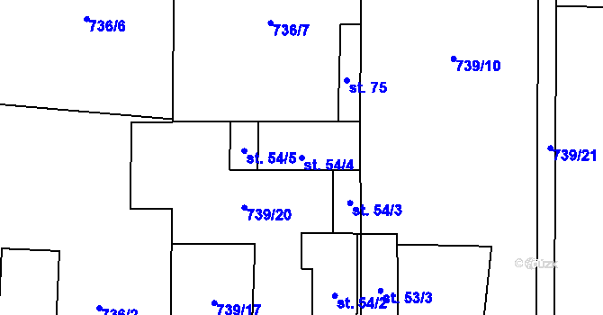 Parcela st. 54/4 v KÚ Drahomyšl, Katastrální mapa