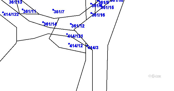 Parcela st. 414/3 v KÚ Lipno, Katastrální mapa