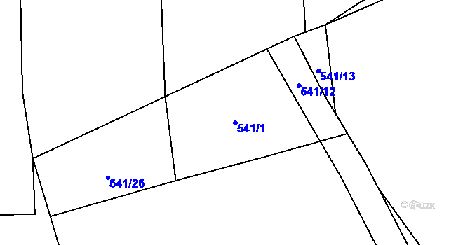 Parcela st. 541/1 v KÚ Lipno, Katastrální mapa