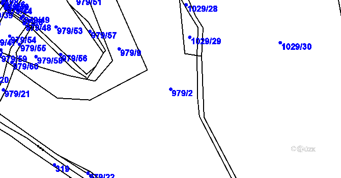 Parcela st. 979/2 v KÚ Lipno, Katastrální mapa