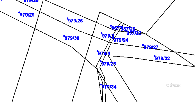 Parcela st. 979/4 v KÚ Lipno, Katastrální mapa