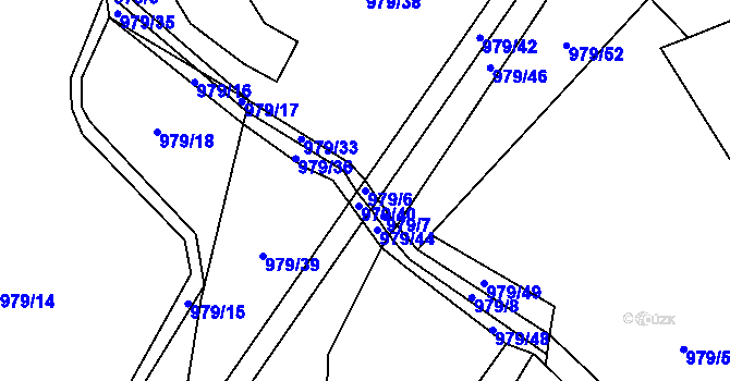 Parcela st. 979/6 v KÚ Lipno, Katastrální mapa