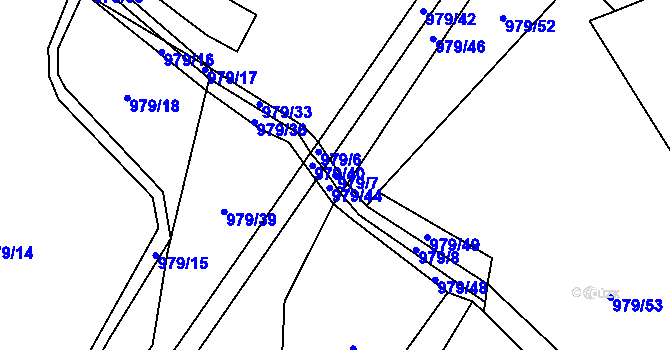 Parcela st. 979/7 v KÚ Lipno, Katastrální mapa
