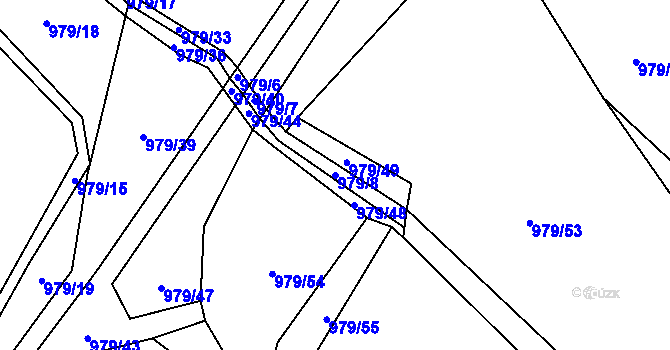 Parcela st. 979/8 v KÚ Lipno, Katastrální mapa