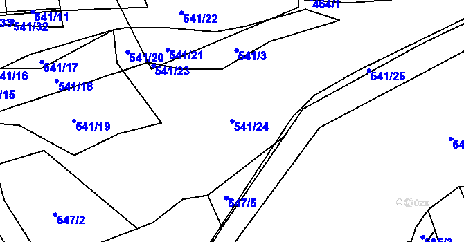 Parcela st. 541/24 v KÚ Lipno, Katastrální mapa