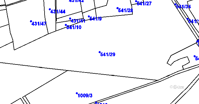 Parcela st. 541/29 v KÚ Lipno, Katastrální mapa