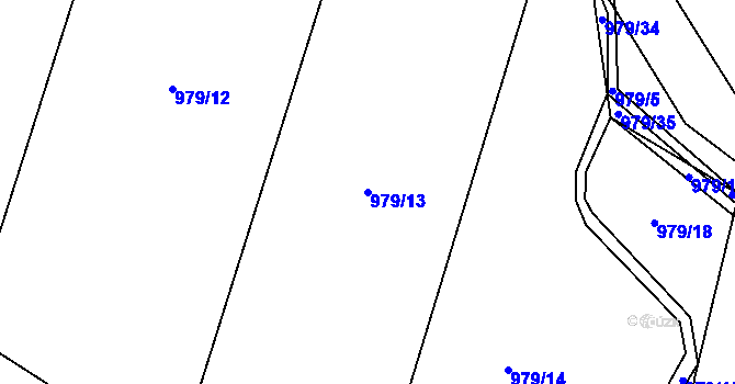 Parcela st. 979/13 v KÚ Lipno, Katastrální mapa