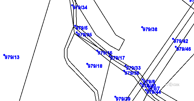Parcela st. 979/16 v KÚ Lipno, Katastrální mapa