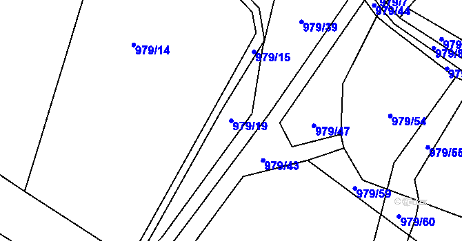 Parcela st. 979/19 v KÚ Lipno, Katastrální mapa