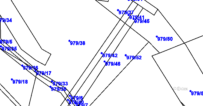 Parcela st. 979/42 v KÚ Lipno, Katastrální mapa