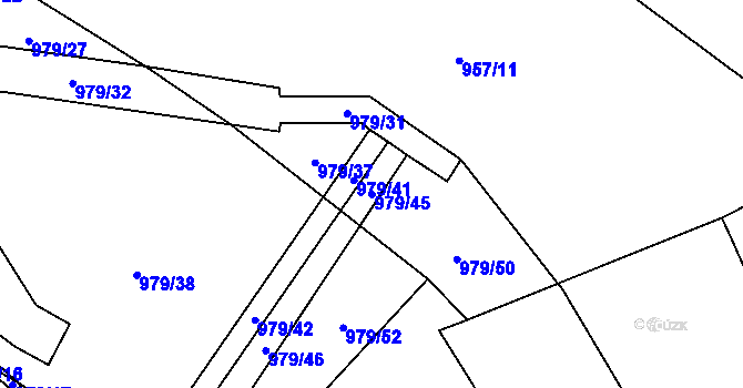 Parcela st. 979/45 v KÚ Lipno, Katastrální mapa