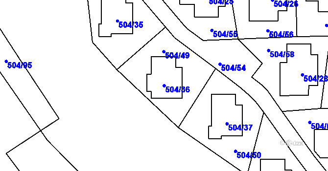 Parcela st. 504/36 v KÚ Lipno nad Vltavou, Katastrální mapa