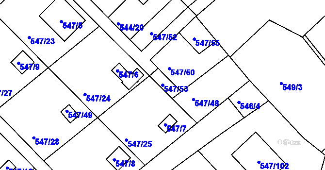 Parcela st. 547/53 v KÚ Lipno nad Vltavou, Katastrální mapa