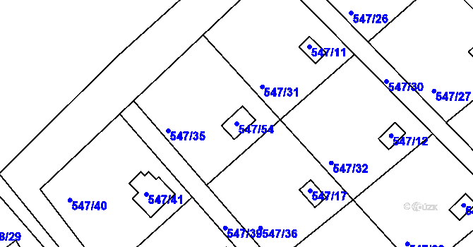 Parcela st. 547/54 v KÚ Lipno nad Vltavou, Katastrální mapa