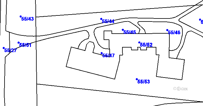 Parcela st. 55/47 v KÚ Lipno nad Vltavou, Katastrální mapa