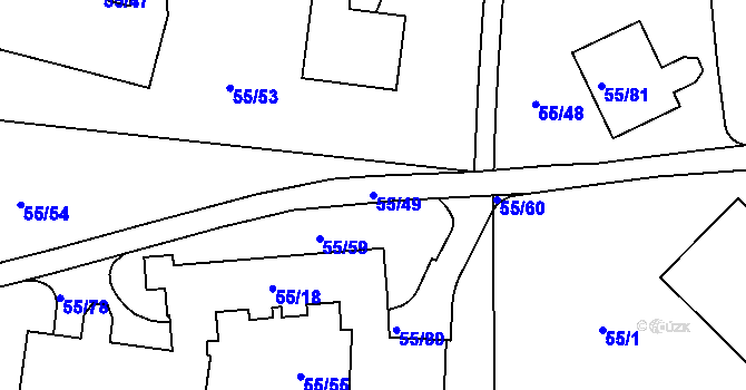 Parcela st. 55/49 v KÚ Lipno nad Vltavou, Katastrální mapa