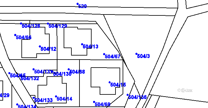 Parcela st. 504/67 v KÚ Lipno nad Vltavou, Katastrální mapa