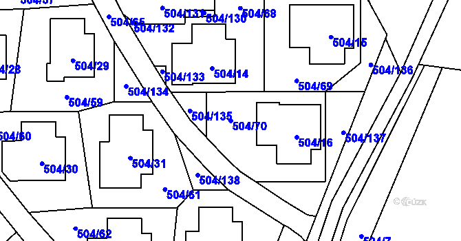 Parcela st. 504/70 v KÚ Lipno nad Vltavou, Katastrální mapa