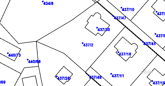 Parcela st. 437/2 v KÚ Lipno nad Vltavou, Katastrální mapa