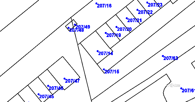 Parcela st. 207/14 v KÚ Lipno nad Vltavou, Katastrální mapa