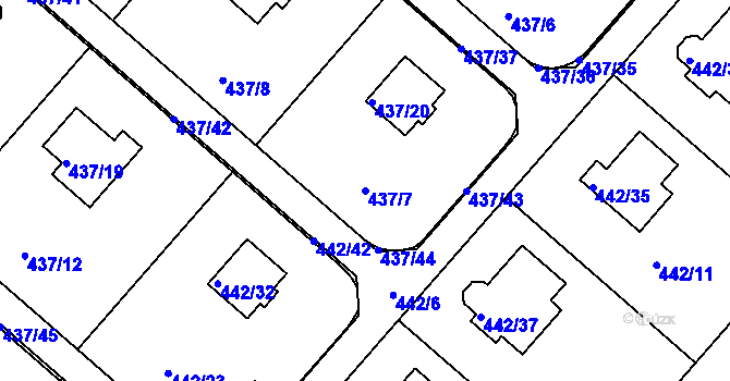 Parcela st. 437/7 v KÚ Lipno nad Vltavou, Katastrální mapa