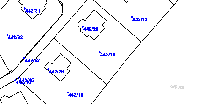 Parcela st. 442/14 v KÚ Lipno nad Vltavou, Katastrální mapa